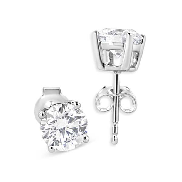 Haus of Brilliance Lab Grown Round Brilliant Diamond Stud Earring