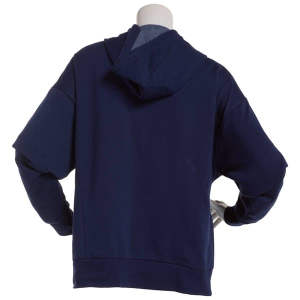 Juniors Urban Rebel Brush Back Oversized Fleece Zip Front Hoodie