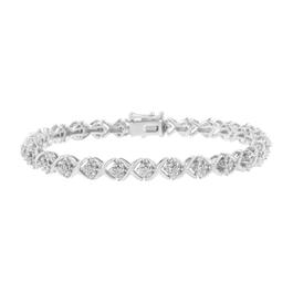 Haus of Brilliance Diamond Accent Floral & X Link Bracelet