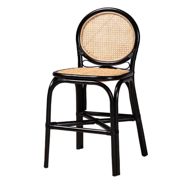 bali & pari Monaco Modern Bohemian Mahogany Wood Counter Stool - image 