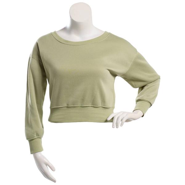 Juniors No Comment Fleece Lined Boat Neck Sweatshirt - image 