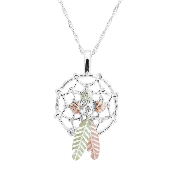 Gold Classics&#40;tm&#41; Black Hills Gold & Silver Dreamcatcher Pendant - image 