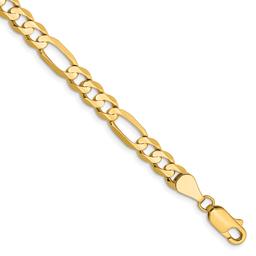 Mens Gold Classics(tm) 5.50mm. 14k Concave Open Figaro Bracelet