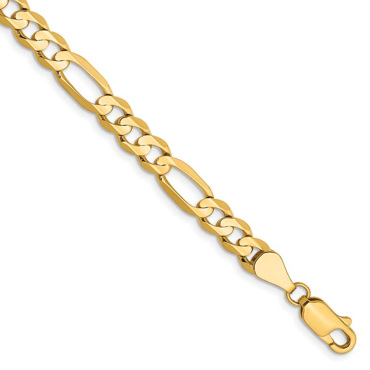 Mens Gold Classics(tm) 5.50mm. 14k Concave Open Figaro Bracelet