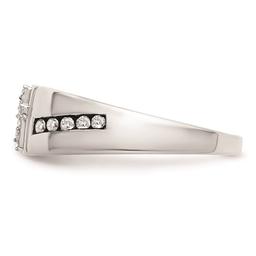 Mens Pure Fire 14kt. White Gold Lab Grown Diamond Cross Ring