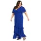 Plus Size R&M Richards Short Sleeve Double Ruffle Tier Gown - image 1