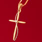 14kt. Gold Over Sterling Silver Cubic Zirconia Cross Necklace - image 1