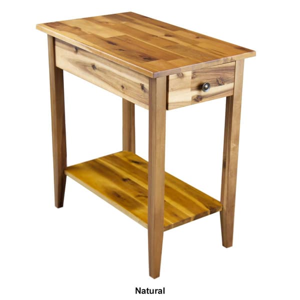 Casual Contemporary Living 2-Tier Acacia End Table with Drawer