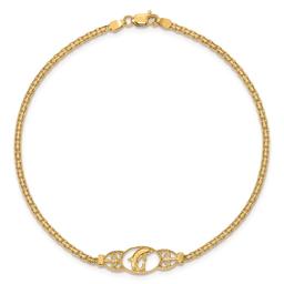 14kt. Gold Polished Dolphin Anklet