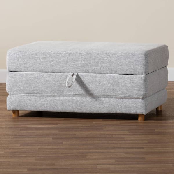 Baxton Studio Sabriel Modern Fabric Convertible Sleeper Ottoman