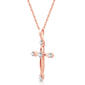 Nova Star® Lab Grown Diamond Rose Gold Plated Twist Cross Pendant - image 2