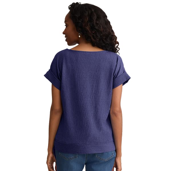 Womens Jones New York Dolman Sleeve Side Tie Crinkle Blouse