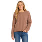 Juniors Pink Rose Cable Matte Chenille Drop Shoulder Sweater - image 1