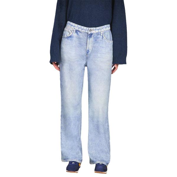 Womens CITY BLUES Knit Denim Straight Leg Jeans - image 
