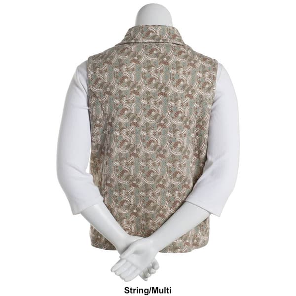 Plus Size Hasting & Smith Ditsy Zip Front Quilted Vest
