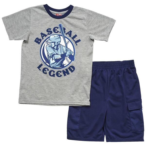 Boys &#40;8-16&#41; Tuff Guys 2pc. Baseball Pajama Top & Shorts Set - image 
