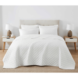 Cannon Solid Oversized Percale 3pc. Quilt Set