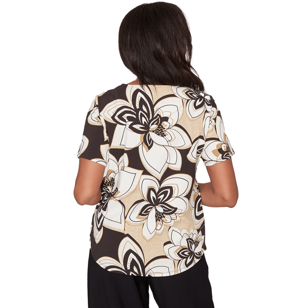 Womens Alfred Dunner Detail Driven Floral Stained Glass Blouse