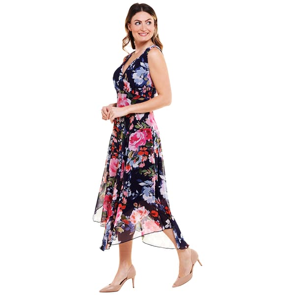 Womens Connected Apparel Short Sleeve Surplice Midi Dress