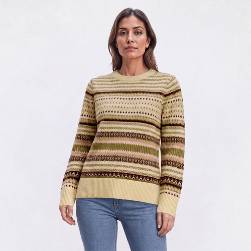 Petite Erika Long Puff Sleeve Fair Isle Sweater