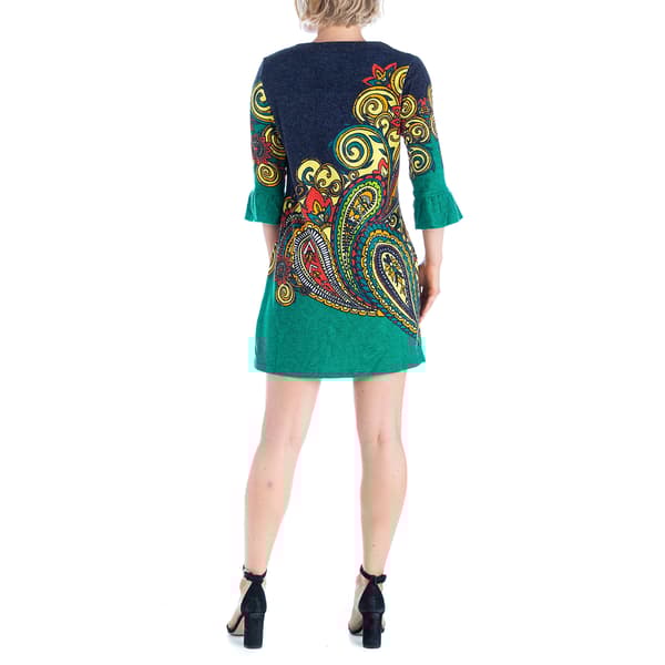 Womens 24/7 Comfort Apparel Colorful Paisley Shift Dress