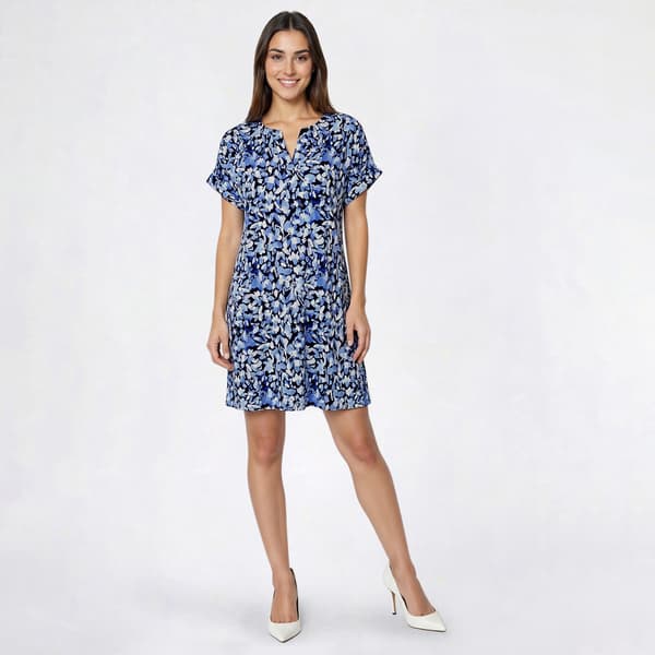 Plus Size Cocomo Dolman Sleeve Split Neck Floral Shift Dress - image 