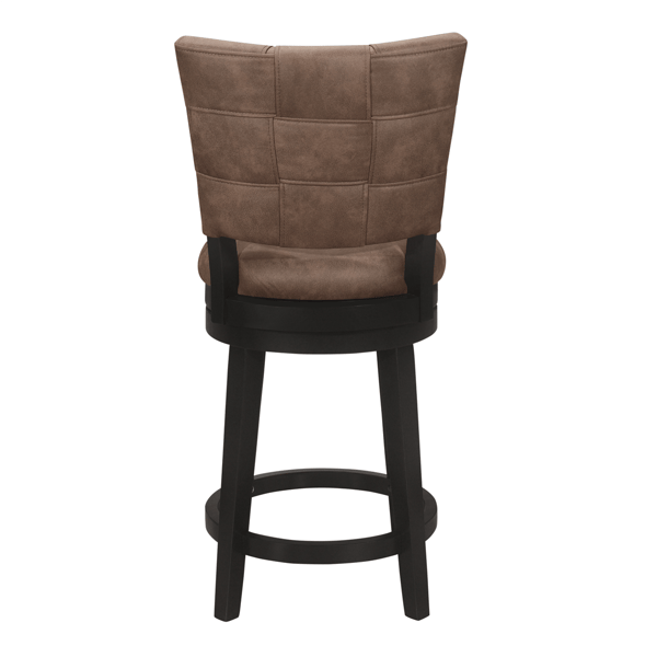 HH2 Home Kaede Wood Counter Height Brown Swivel Stool