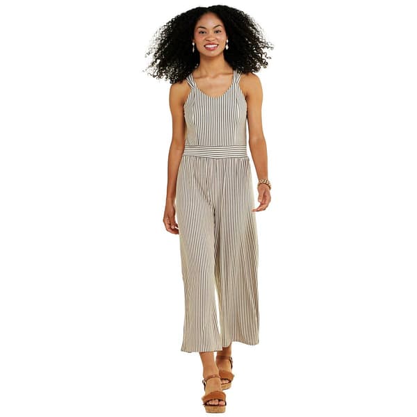 Womens Emily Daniels Sleeveless Stripe Jumpsuit