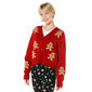 Juniors No Comment Chenille Gingerbread Man Cardigan - image 2
