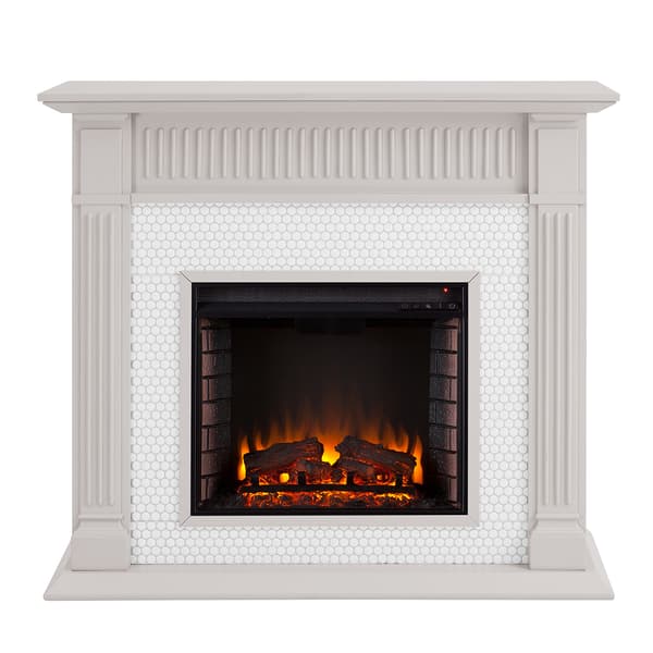 Southern Enterprises Chessing Penny-Tiled Fireplace