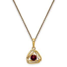 Gemstone Classics&#40;tm&#41; 14kt. Yellow Gold Garnet Pendant Necklace