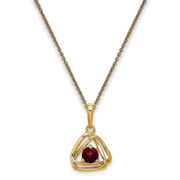 Gemstone Classics&#40;tm&#41; 14kt. Yellow Gold Garnet Pendant Necklace - image 