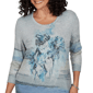 Womens Alfred Dunner Provence 3/4 Sleeve Watercolor Floral Tee - image 5