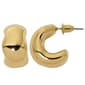 Design Collection 0.75in. Gold-Tone Sculpted Wide Button Earrings - image 1