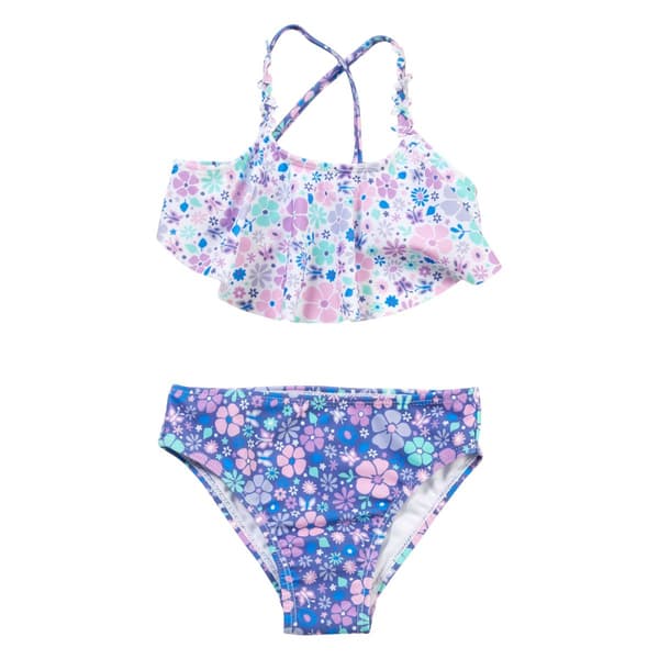 Girls (4-6x) Shelloha 2pc. Florra Ditsy Swim Set - Boscov's