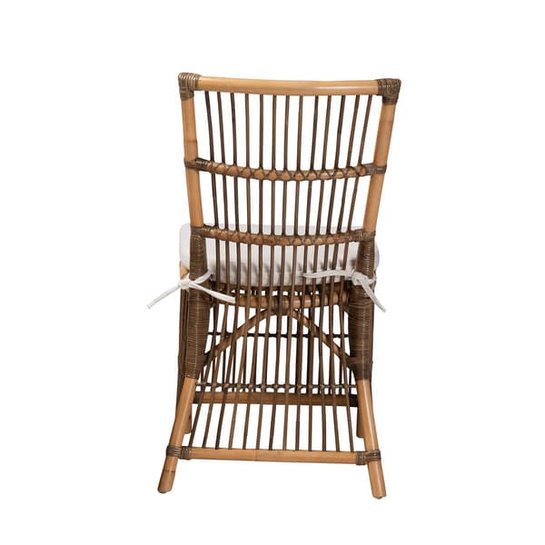 Baxton Studio Kim Bohemian Natural Brown Rattan Dining Chair