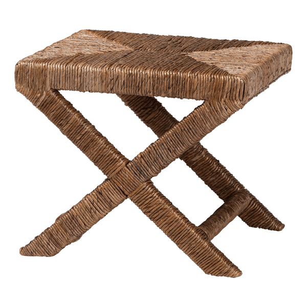 bali & pari Alda Woven Seagrass Ottoman - image 