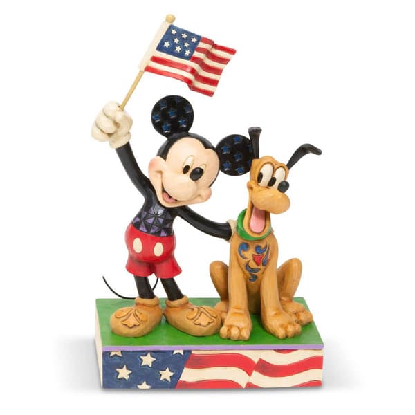 Jim Shore Mickey & Pluto Patriotic Figurine - image 