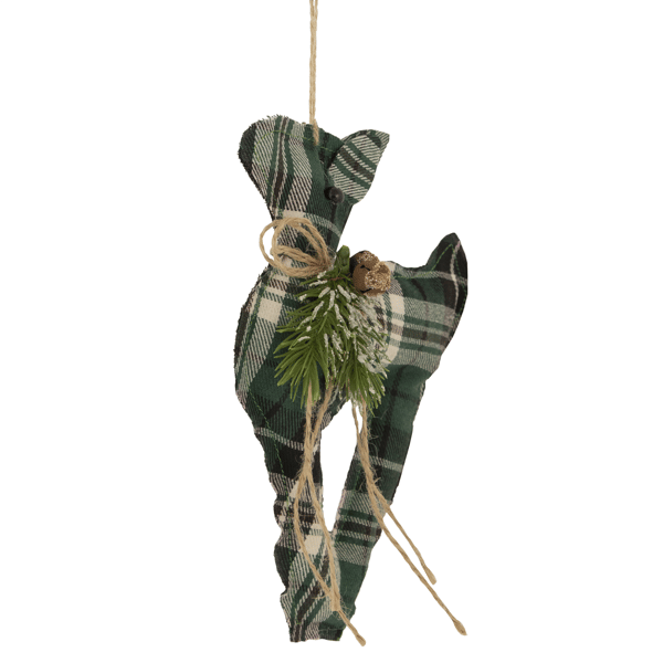 Northlight 7.75in. Plaid Deer with Pine Christmas Ornament