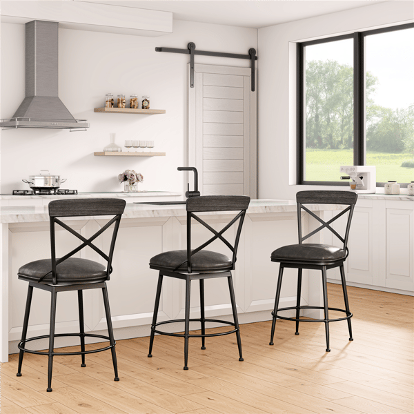 HH2 Home Decker Commercial Grade Counter Height Swivel Stool