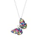 Brass Silver-Plated Multi-Color Butterfly Pendant Necklace - image 1