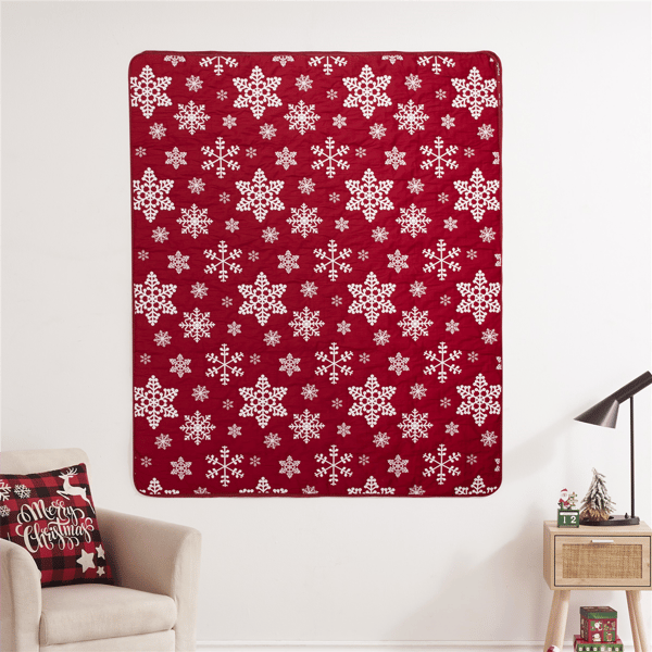 Greenland Home Fashions&#8482; Snowflakes Reversible Quilted Throw Bla
