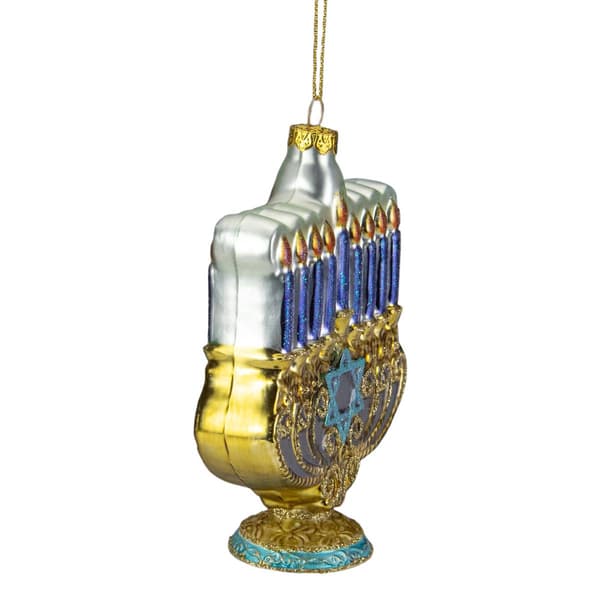 Northlight Seasonal Menorah Glass Hanukkah Ornament