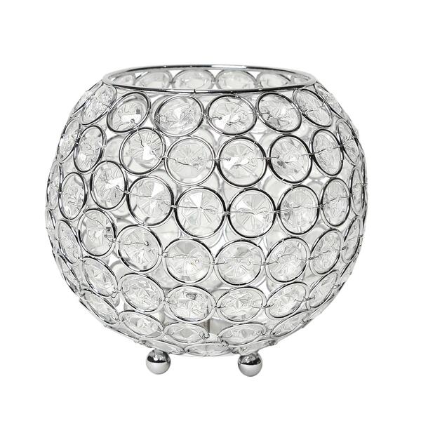 Elegant Designs&#40;tm&#41; Elipse Crystal 5.5in. Circular Decorative Vase - image 