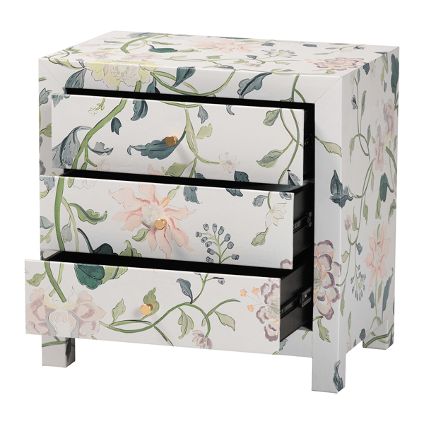 Baxton Studio Connery Floral End Table