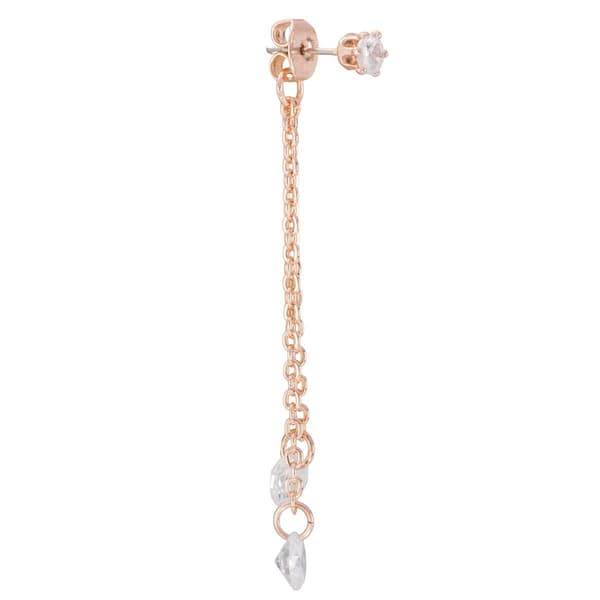 Athra Rose Gold over Brass Crystal Drop Earrings