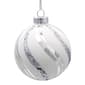 Kurt Adler 6pc. Glass White Glittered Swirl Ball Ornament - image 1