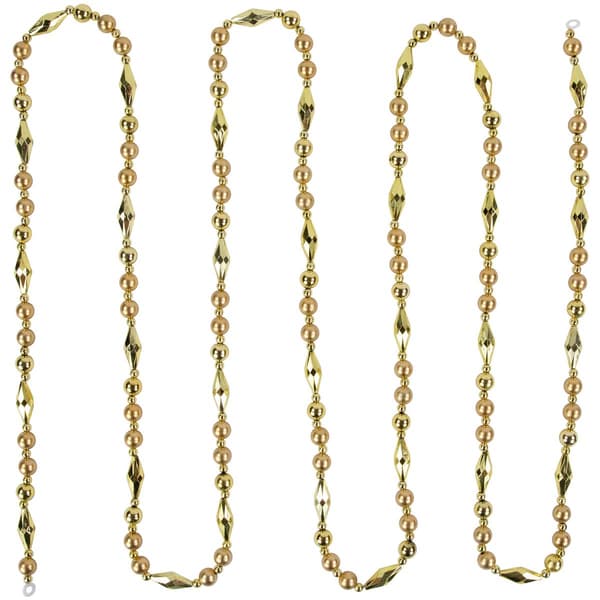 Northlight Seasonal Shiny and Matte Gold Beaded Christmas Garland