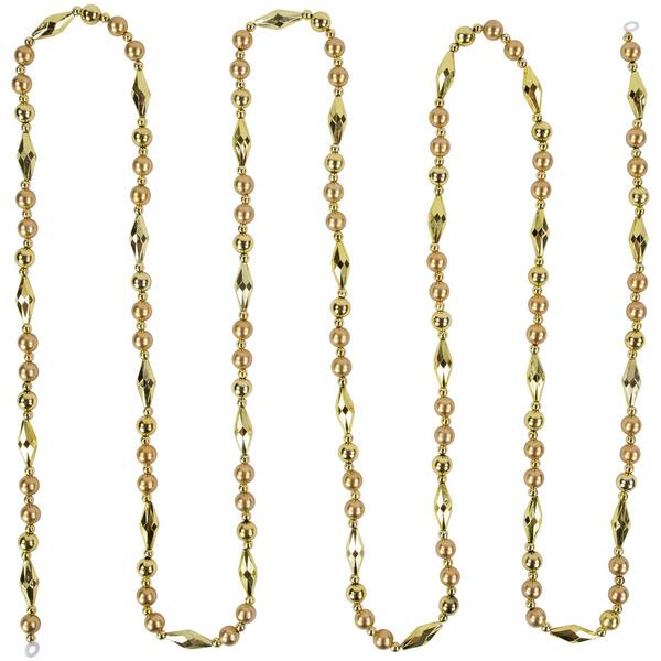 Northlight Seasonal Shiny and Matte Gold Beaded Christmas Garland - image 