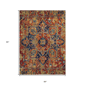 HomeRoots Red Orange & Blue Oriental Non Skid Area Rug - image 3